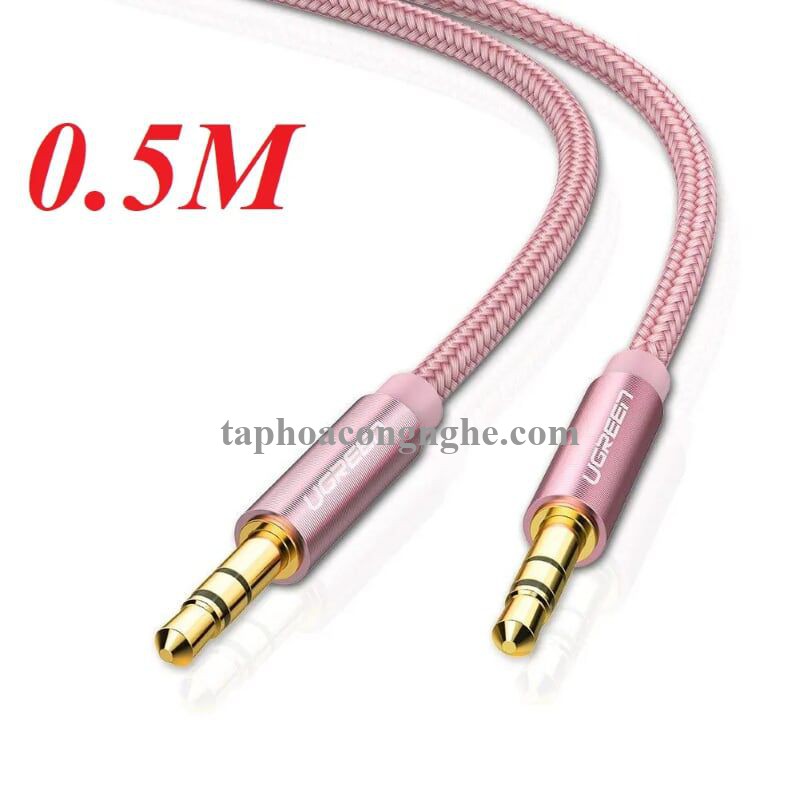 Ugreen 30813 0.5M màu Hồng Cáp âm thanh 2 đầu 3.5mm dương AV112 30030813